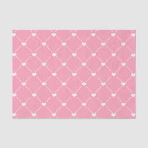 Valentinin's White Hearts & Dashes Seidenpapier
