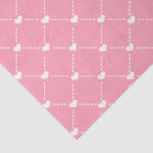 Valentinin's White Hearts & Dashes Seidenpapier (Ausschnitt)