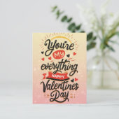 Valentinins Zitat "Du bist mein alles" Postkarte (Stehend Vorderseite)
