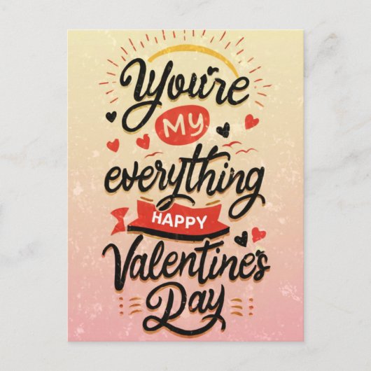 Valentinins Zitat "Du bist mein alles" Postkarte (Vorderseite)