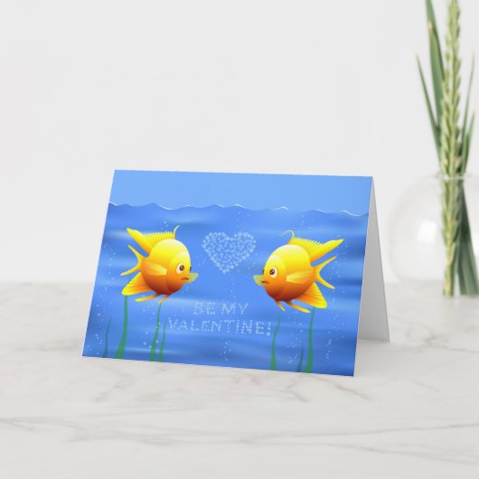 Valentinische Fische Feiertagskarte (Vorderseite)