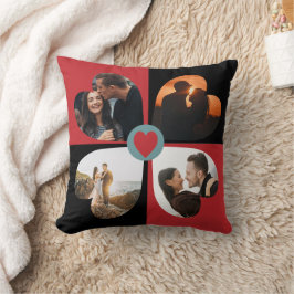 Valentinische Herz-Foto-Collage Kissen