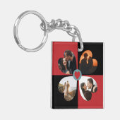 Valentinische Herz-Foto-Collage Schlüsselanhänger (Vorderseite links)