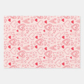 Valentinische Herzen in rosa Set von 3 Geschenkpapier Set (Vorderseite 2)