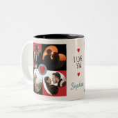Valentinische Herzklopfen Foto Collage Tasse (Vorderseite Links)