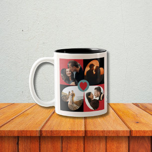 Valentinische Herzklopfen Foto Collage Tasse