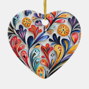 Valentinische Herzverzierung Keramik Ornament