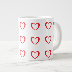 Valentinische Kaffeemaschine mit rotem Herzmuster  Jumbo-Tasse