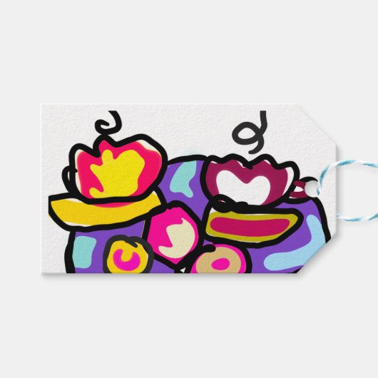 Valentinische Kaffees und Kekse Geschenkanhänger (Vorderseite (Horizontal))