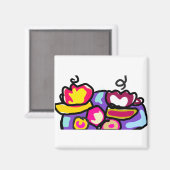 Valentinische Kaffees und Kekse Magnet (Vorderseite/Rückseite)