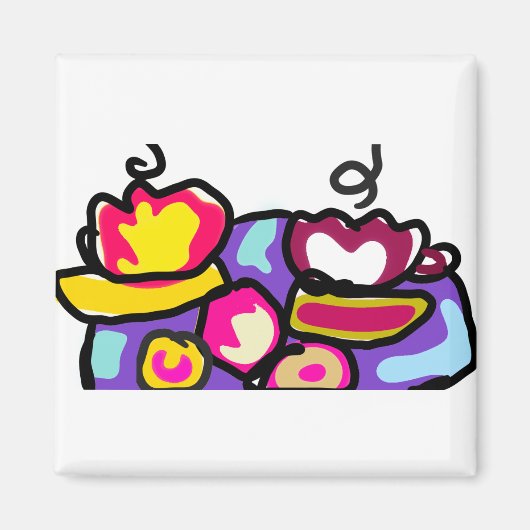 Valentinische Kaffees und Kekse Magnet (Vorne)