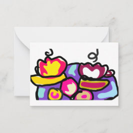 Valentinische Kaffees und Kekse Mitteilungskarte