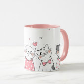 Valentinische Katze-Tasse Tasse (VorderseiteRechts)