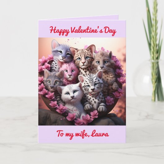 Valentinische "Kitty Heart Card" Dankeskarte (Vorderseite)