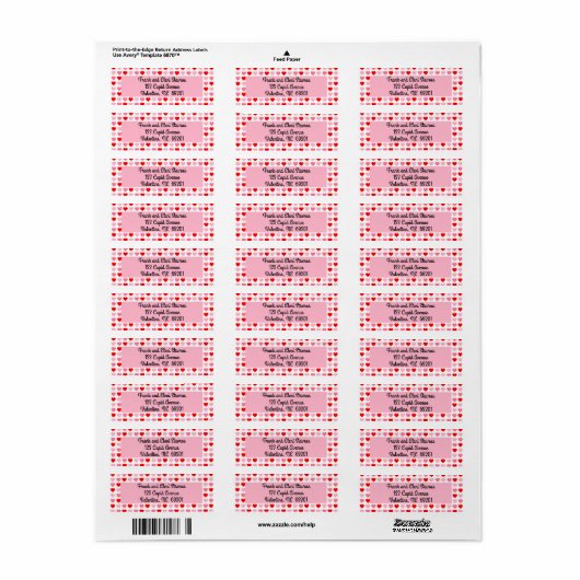 Valentinische Liebe Muster Rosa und Rotes Herz (Vorne)