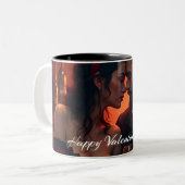 Valentinische Magie mit romantischer Zusammengehör Zweifarbige Tasse (Vorderseite Links)