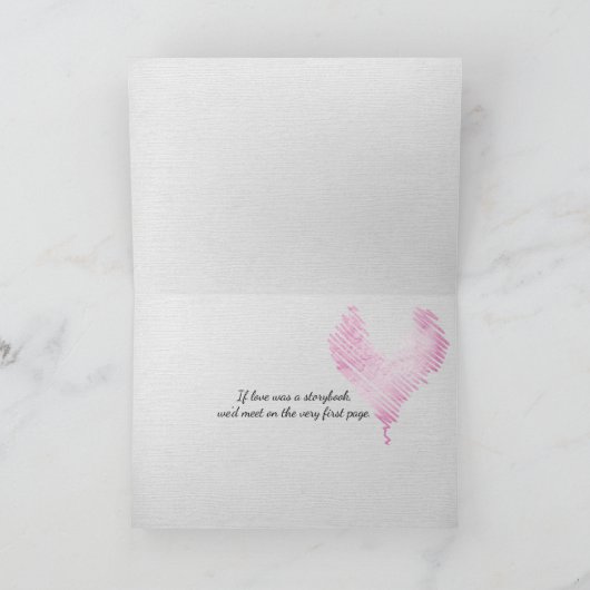 Valentinische Papierherzen mit abgerissener Kante Einladung (Innenseite)