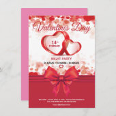 Valentinische Party Einladung (Vorne/Hinten)