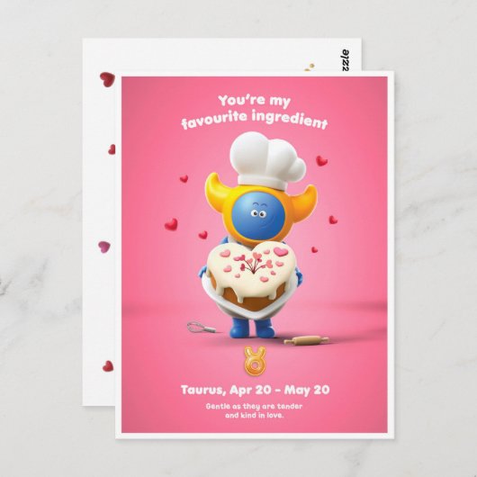 Valentinische Postkarte für Taurus (Vorne/Hinten)