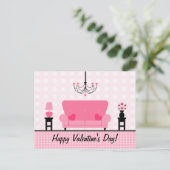 Valentinische Postkarte - Rosa Wohnzimmer (Stehend Vorderseite)
