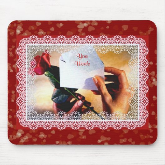 Valentinische Rose Mousepad (Vorne)