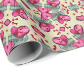 Valentinische rote Herzen Romantik abstraktes Must Geschenkpapier (Rolleneckpunkt)