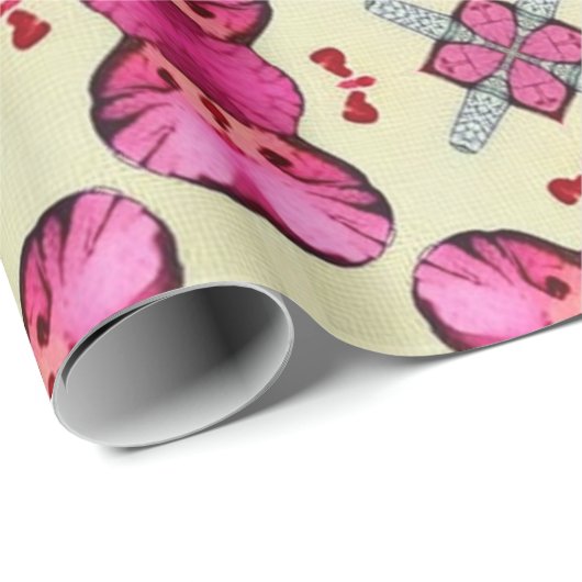 Valentinische rote Herzen Romantik abstraktes Must Geschenkpapier (Rolleneckpunkt)