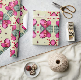 Valentinische Rotherzen Romantik abstraktes Muster Geschenkpapier