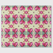 Valentinische Rotherzen Romantik abstraktes Muster Geschenkpapier (Flach)