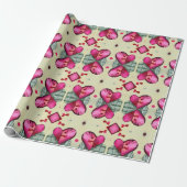 Valentinische Rotherzen Romantik abstraktes Muster Geschenkpapier (Ungerollt)
