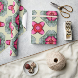 Valentinische Rotherzen Romantik abstraktes Muster Geschenkpapier