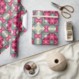 Valentinische Rotherzen Romantik abstraktes Muster Geschenkpapier