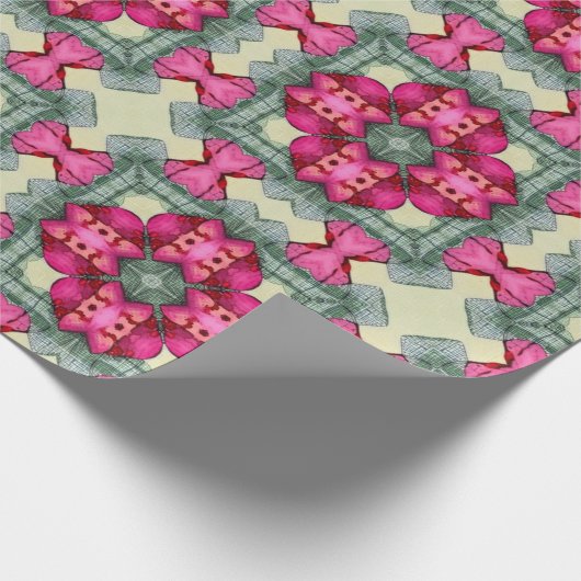 Valentinische Rotherzen Romantik abstraktes Muster Geschenkpapier (Ecke)