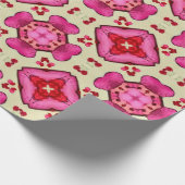 Valentinische Rotherzen Romantik abstraktes Muster Geschenkpapier (Ecke)