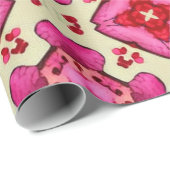 Valentinische Rotherzen Romantik abstraktes Muster Geschenkpapier (Rolleneckpunkt)