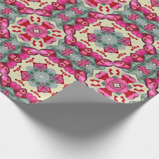 Valentinische Rotherzen Romantik abstraktes Muster Geschenkpapier (Ecke)