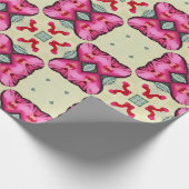 Valentinische Rotherzen Romantik abstraktes Muster Geschenkpapier (Ecke)