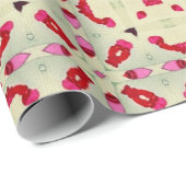 Valentinische Rotherzen Romantik abstraktes Muster Geschenkpapier (Rolleneckpunkt)