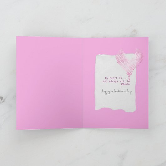 Valentinische Süßigkeiten in rosa Rosa Karte (Innenseite)