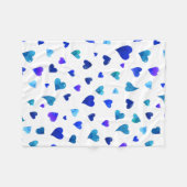 Valentinische Tagesherzen - blau Fleecedecke (Vorderseite (Horizontal))