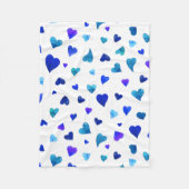 Valentinische Tagesherzen - blau Fleecedecke (Vorderseite)