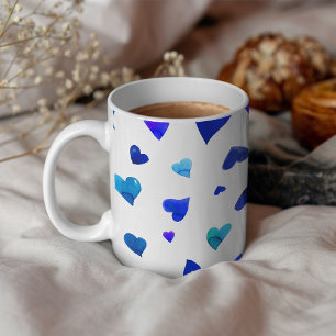 Valentinische Tagesherzen - blau Kaffeetasse