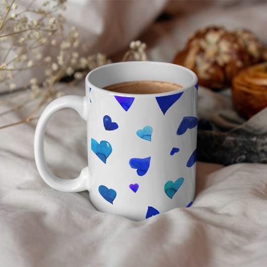 Valentinische Tagesherzen - blau Kaffeetasse