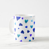 Valentinische Tagesherzen - blau Kaffeetasse (Vorderseite Links)