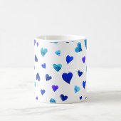 Valentinische Tagesherzen - blau Kaffeetasse (Mittel)