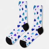 Valentinische Tagesherzen - blau Socken (Linkes Detail)
