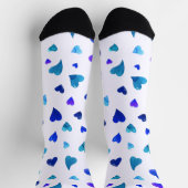 Valentinische Tagesherzen - blau Socken (Oben)