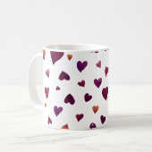 Valentinische Tagesherzen - Bordeaux Kaffeetasse (Vorderseite Links)