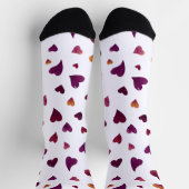 Valentinische Tagesherzen - Bordeaux Socken (Oben)