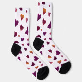 Valentinische Tagesherzen - Bordeaux Socken (Rechts)